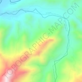 Mapa topográfico Las Vegas, altitud, relieve