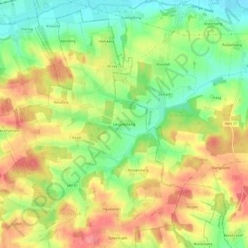 Mapa topográfico Leoprechting, altitud, relieve
