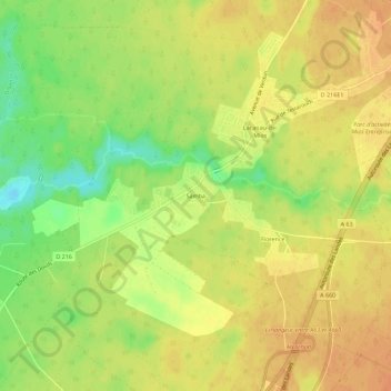 Mapa topográfico Samba, altitud, relieve