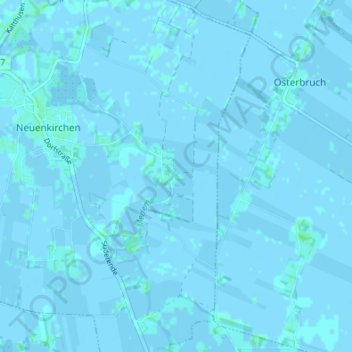 Mapa topográfico Pedingworth, altitud, relieve