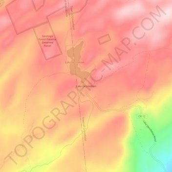 Mapa topográfico Lake Desolation, altitud, relieve