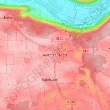 Mapa topográfico Amtmannsdorf, altitud, relieve
