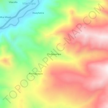 Mapa topográfico Chullupampa, altitud, relieve