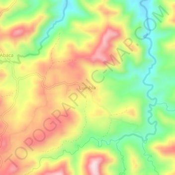 Mapa topográfico Lumbia, altitud, relieve