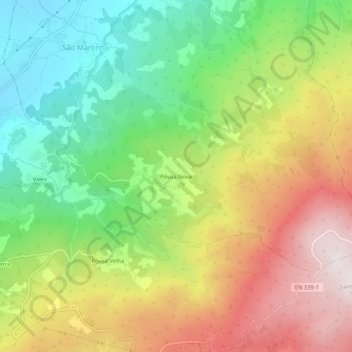 Mapa topográfico Póvoa Nova, altitud, relieve