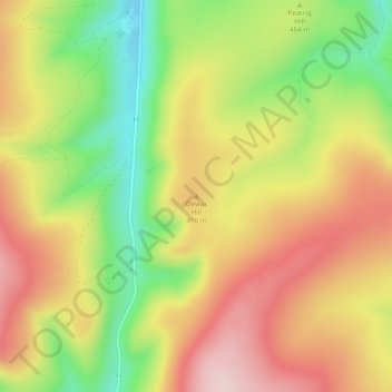 Mapa topográfico Dewar Hill, altitud, relieve