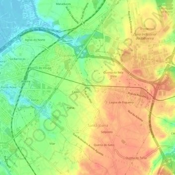 Mapa topográfico Viso, altitud, relieve