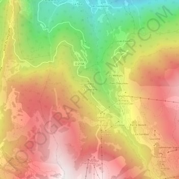 Mapa topográfico La Torelière, altitud, relieve