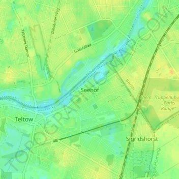 Mapa topográfico Seehof, altitud, relieve