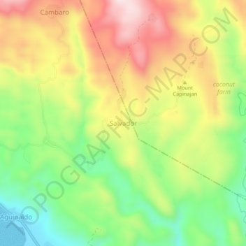 Mapa topográfico Salvador, altitud, relieve