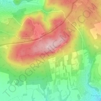 Mapa topográfico Litermont, altitud, relieve