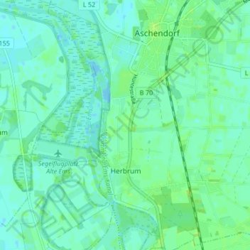 Mapa topográfico Nienhaus, altitud, relieve