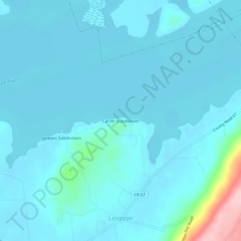 Mapa topográfico Carver Subdivision, altitud, relieve