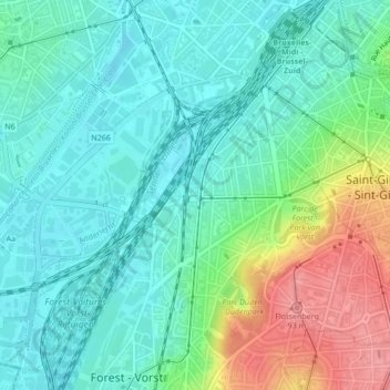 Mapa topográfico 354, altitud, relieve