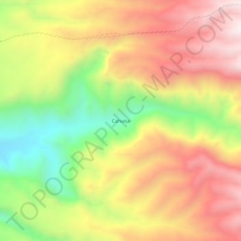 Mapa topográfico Cahuisa, altitud, relieve