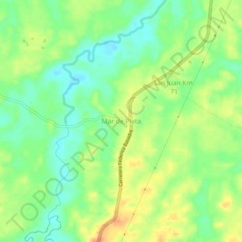 Mapa topográfico Mar de Plata, altitud, relieve
