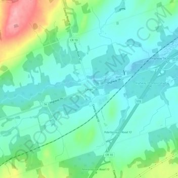 Mapa topográfico Cavan, altitud, relieve
