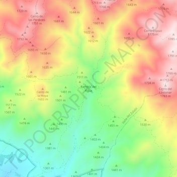 Mapa topográfico Rambla del Agua, altitud, relieve