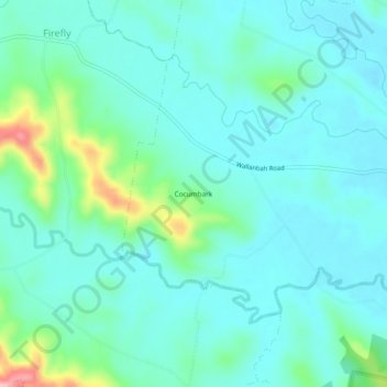 Mapa topográfico Cocumbark, altitud, relieve