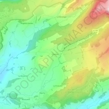 Mapa topográfico Chareire, altitud, relieve