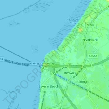 Mapa topográfico New Passage, altitud, relieve