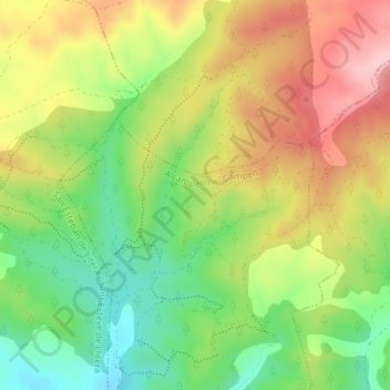 Mapa topográfico Gabias, altitud, relieve