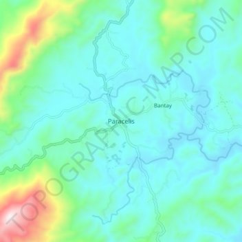 Mapa topográfico Paracelis, altitud, relieve