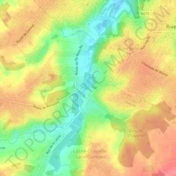 Mapa topográfico Renipont, altitud, relieve