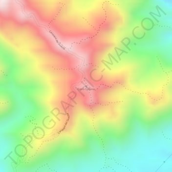 Mapa topográfico Cerro Sabana, altitud, relieve