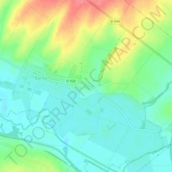 Mapa topográfico Gerson, altitud, relieve