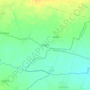 Mapa topográfico Bor Baori, altitud, relieve