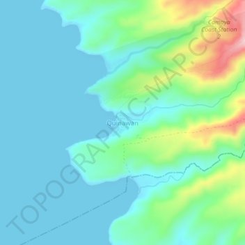 Mapa topográfico Quinawan, altitud, relieve