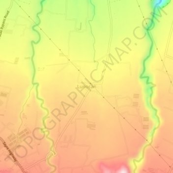 Mapa topográfico Lunocan, altitud, relieve