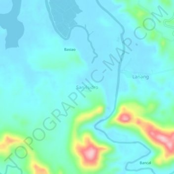 Mapa topográfico San Isidro, altitud, relieve