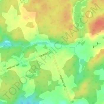 Mapa topográfico Loring, altitud, relieve