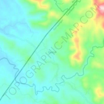 Mapa topográfico Guitol, altitud, relieve