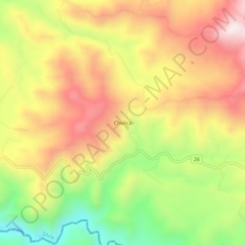 Mapa topográfico Chulica, altitud, relieve