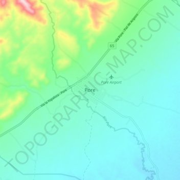 Mapa topográfico Pore, altitud, relieve