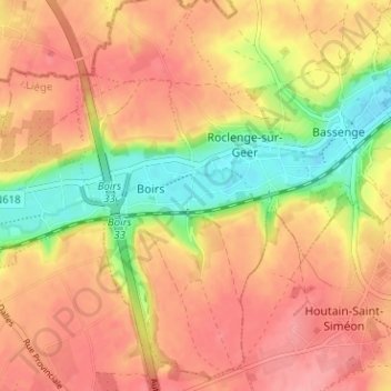 Mapa topográfico Once, altitud, relieve