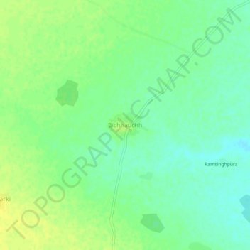 Mapa topográfico Bichhauchh, altitud, relieve