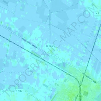 Mapa topográfico Langstoft, altitud, relieve