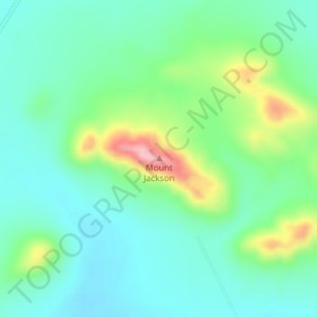 Mapa topográfico Mount Jackson, altitud, relieve