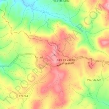 Mapa topográfico Furtado, altitud, relieve