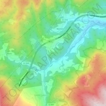 Mapa topográfico Zarimutz, altitud, relieve