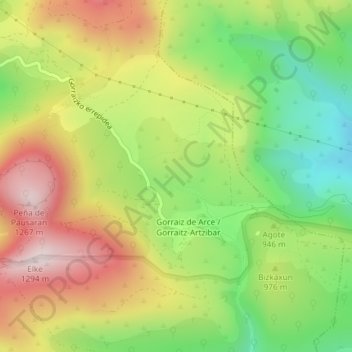 Mapa topográfico Libran, altitud, relieve