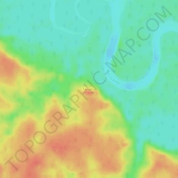 Mapa topográfico Taruma, altitud, relieve
