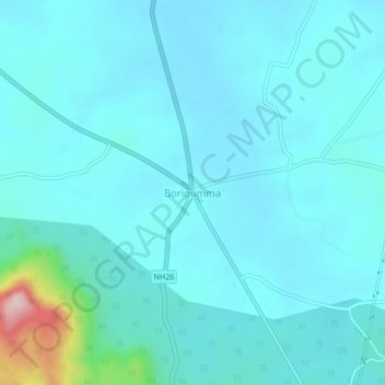 Mapa topográfico Borigumma, altitud, relieve