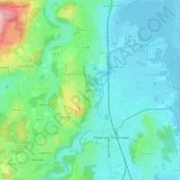 Mapa topográfico Otterkring, altitud, relieve