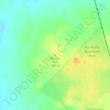 Mapa topográfico Purple Hill, altitud, relieve