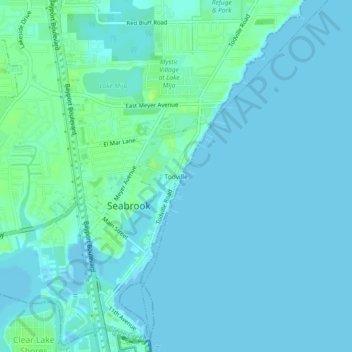 Mapa topográfico Todville, altitud, relieve